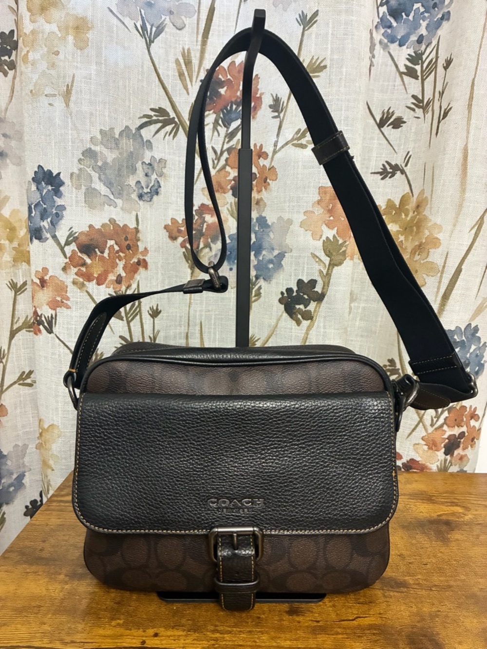 Coach Hudson Brown Signature Crossbody